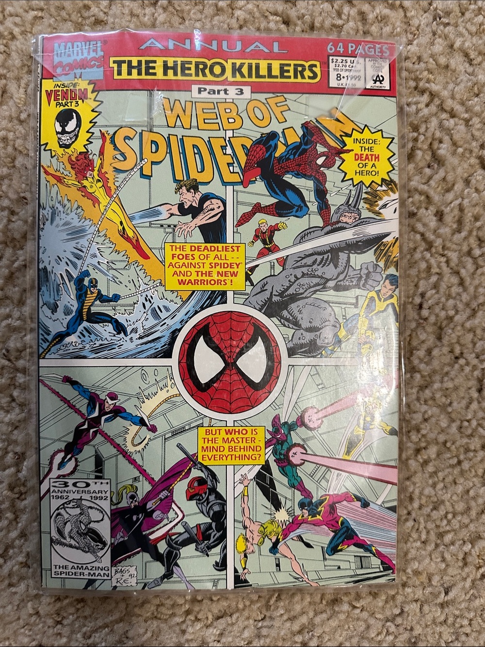 Web of Spider-Man Annual #8 Marvel 1992 Venom in ''First Kill , Part Three''